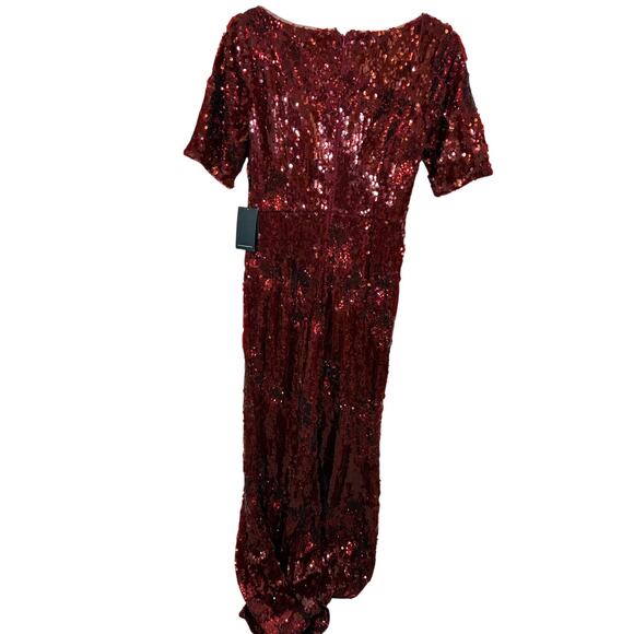 NWT Adrianna Papell Women's Square-Neck Sequin Gown Event Glam Glitz Sparkle 2 - Picture 8 of 8
